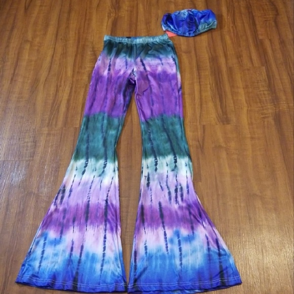 Tye Dye Flare Pants with Matching Tube Top - Picture 2 of 2